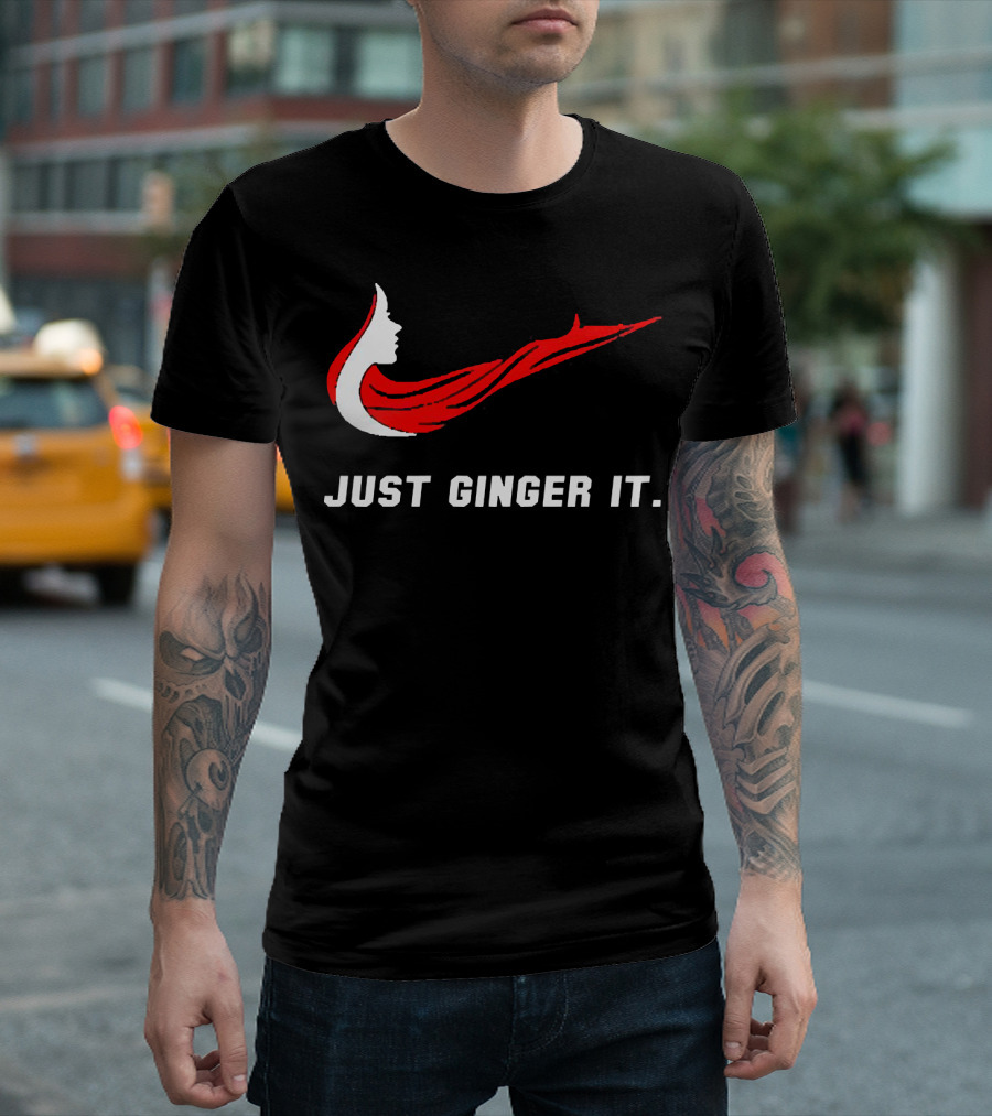 Just Ginger It Parody Swoosh Red Hair T-Shirt
