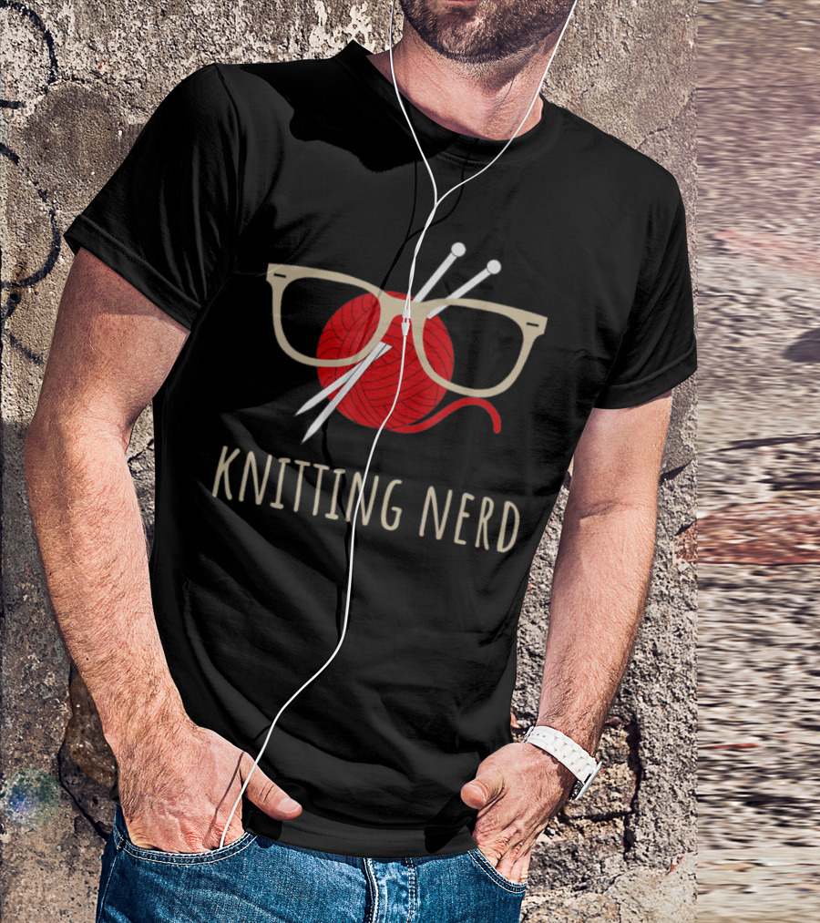 Knitting Nerd Funny Grandma Mom Yarn Lover Knit Needles T-Shirt