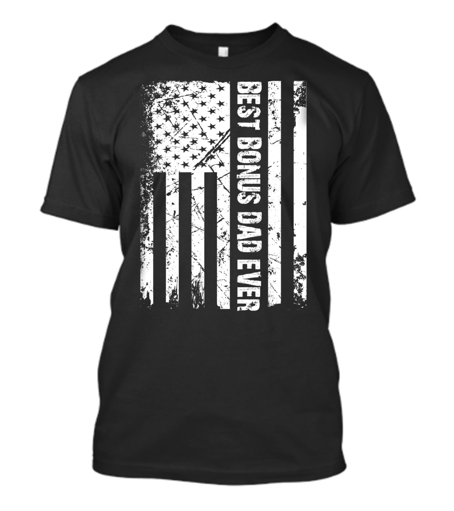 Best Bonus Dad Ever American Flag Mens Patriotic T-Shirt