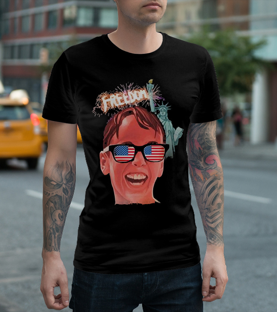 Michael Squints Palledorous Freedom USA Flag Statue of Liberty T-Shirt