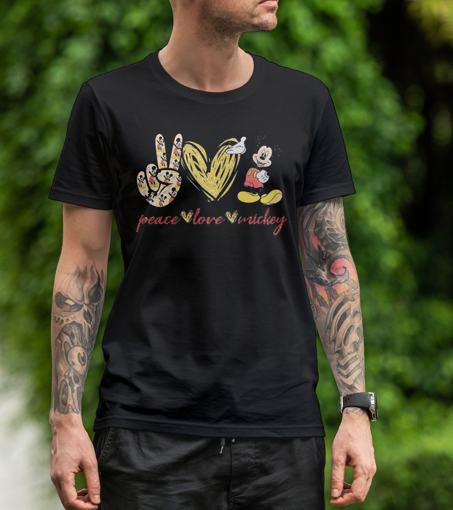 Peace Love Mickey Mouse Vintage Iconic Disney T-Shirt