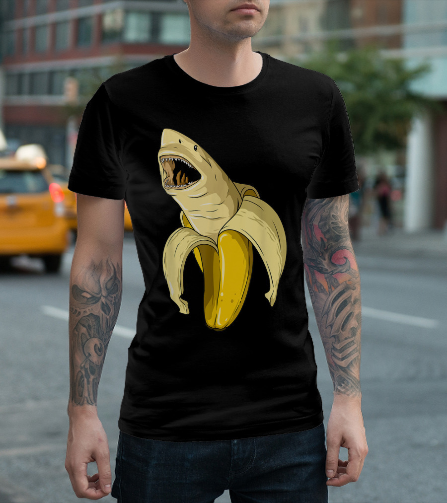 Banana Shark Banana Themed Shark Themed Party Banana Shark T-Shirt