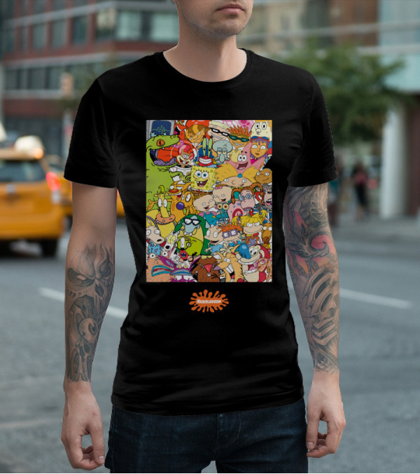 Nickelodeon 90s Cartoon Characters Compilation Group Shot T-Shirt