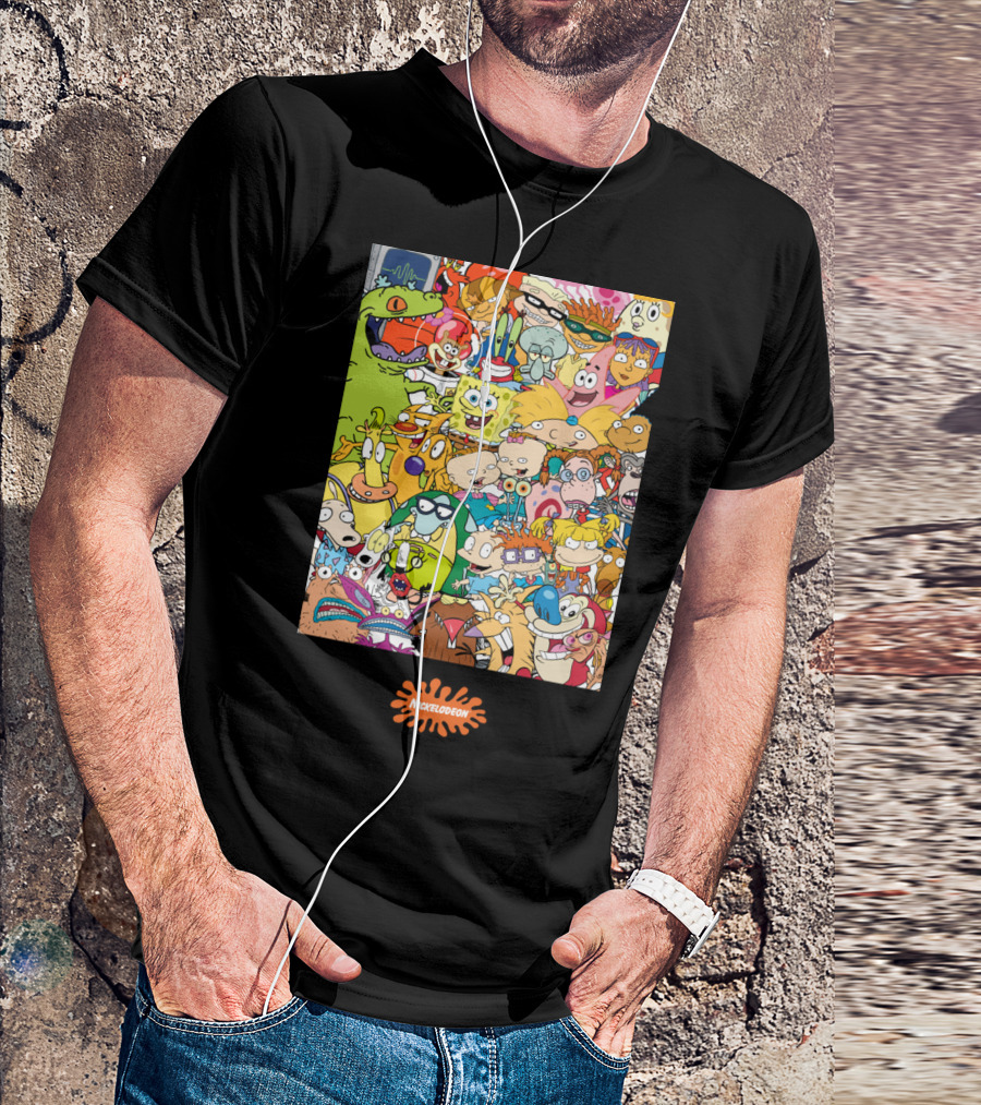 Nickelodeon 90s Cartoon Characters Compilation Group Shot T-Shirt