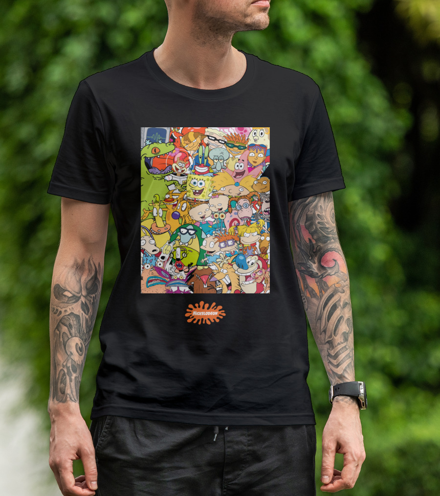 Nickelodeon 90s Cartoon Characters Compilation Group Shot T-Shirt