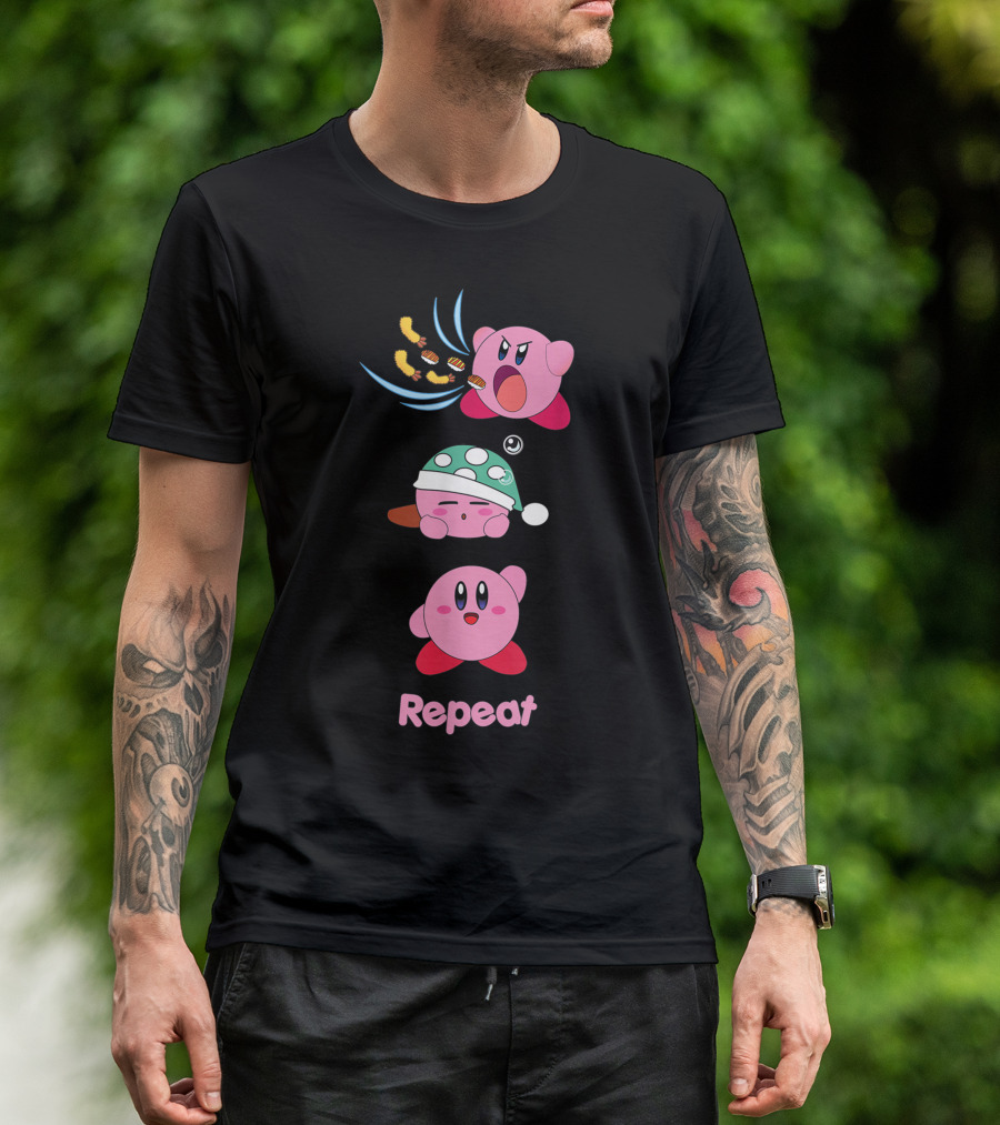 Kirby Eat Sleep Conquer Repeat T-Shirt
