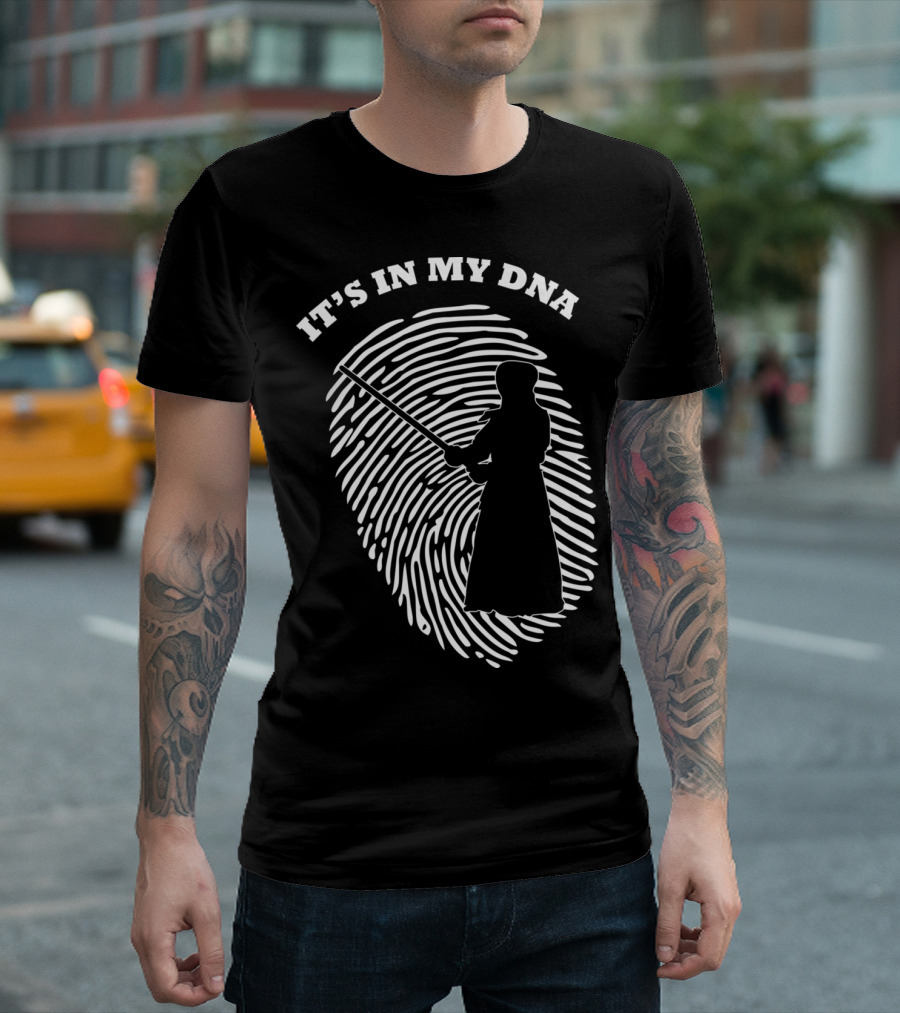 It's In My DNA Kendo Sword Fighter Fingerprint T-Shirt