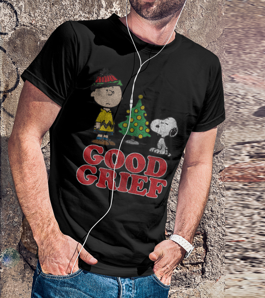 Good Grief Peanuts Holiday Snoopy And Charlie Christmas Tree T-Shirt