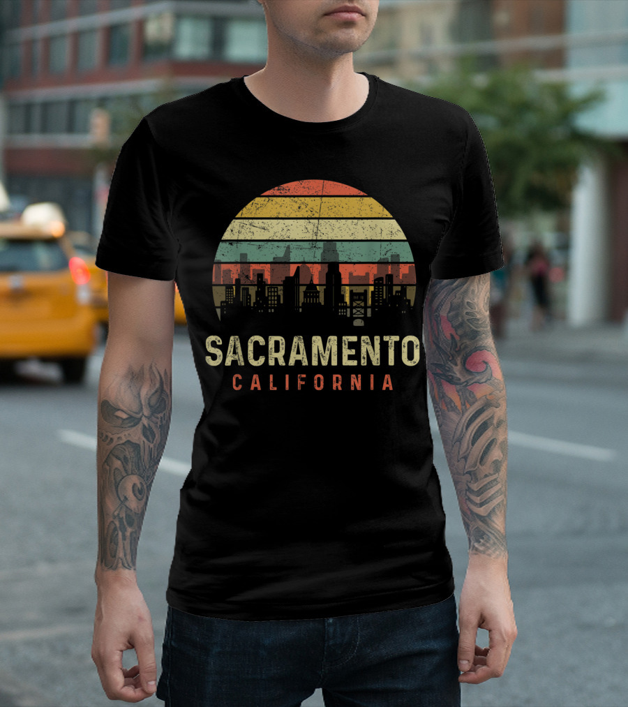 Sacramento California Skyline Vintage Sunset T-Shirt
