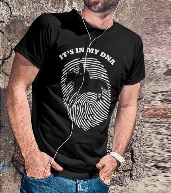 It's In My DNA Equestrian Horse Racer Fingerprint T-Shirt