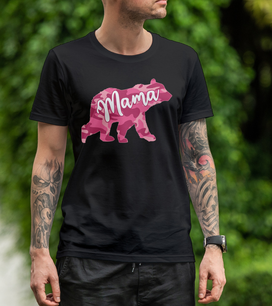 Mama Bear Pink Camouflage Camo T-Shirt