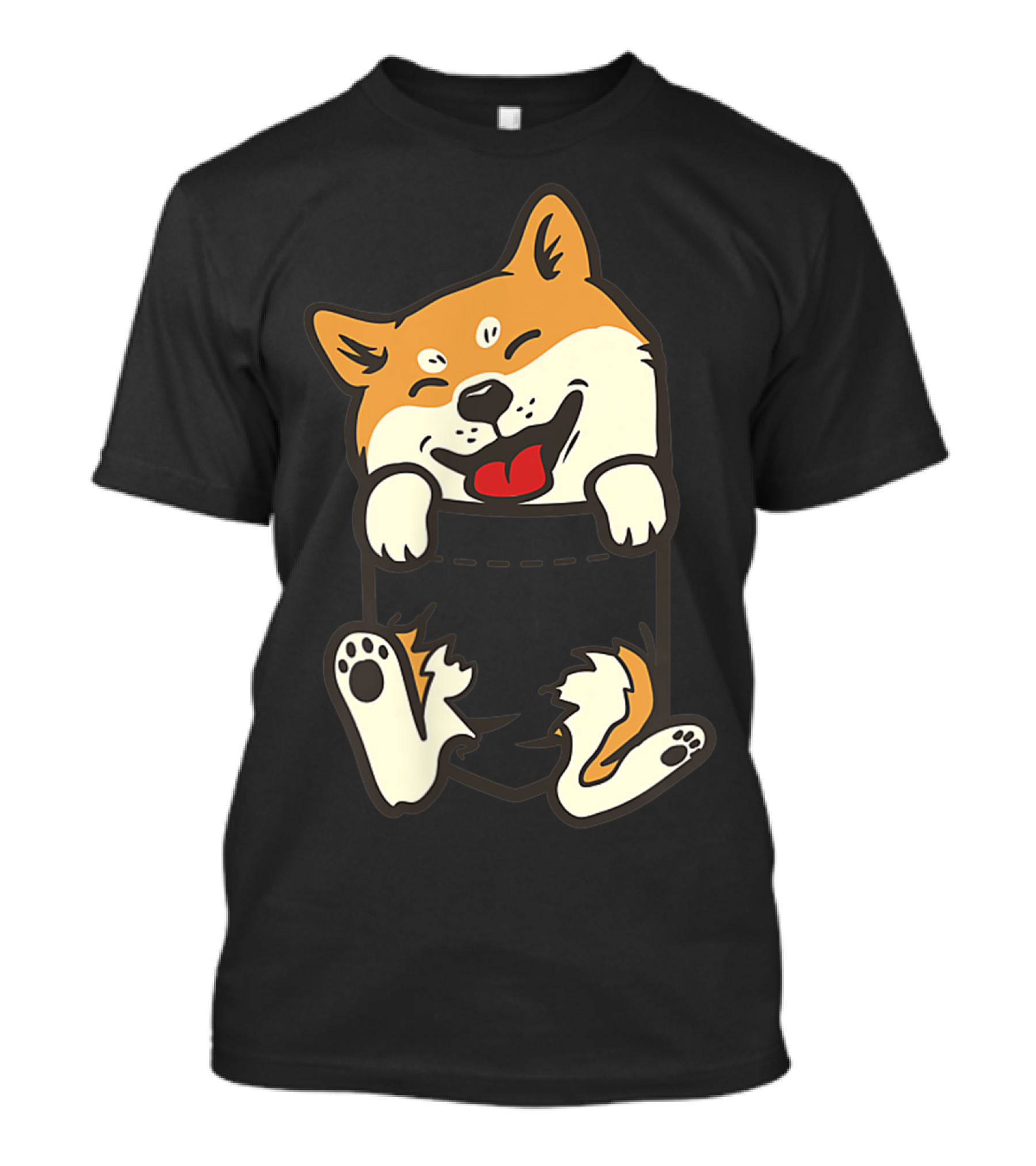 Pocket Shiba Inu Feet Cute Doge Akita Dog T-Shirt