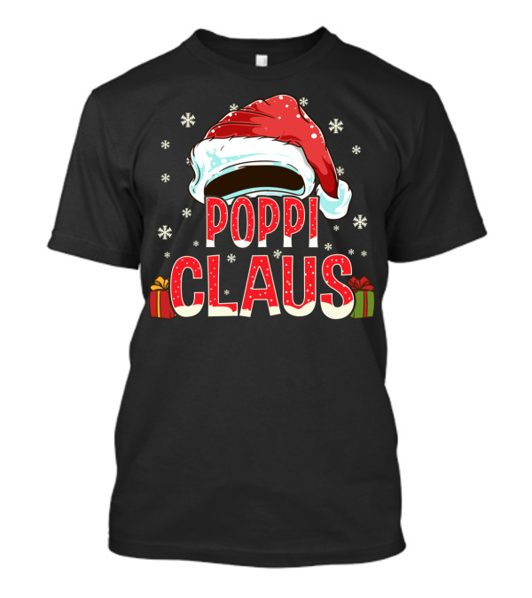 Poppi Claus Santa Hat Snowflakes Christmas Gifts T-Shirt