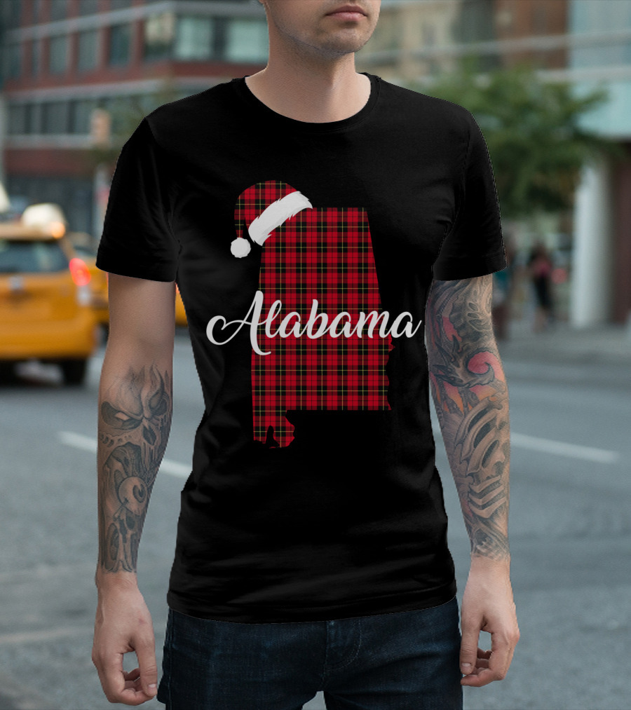 Alabama Santa Hat Red Buffalo Royal Stewart Tartan T-Shirt