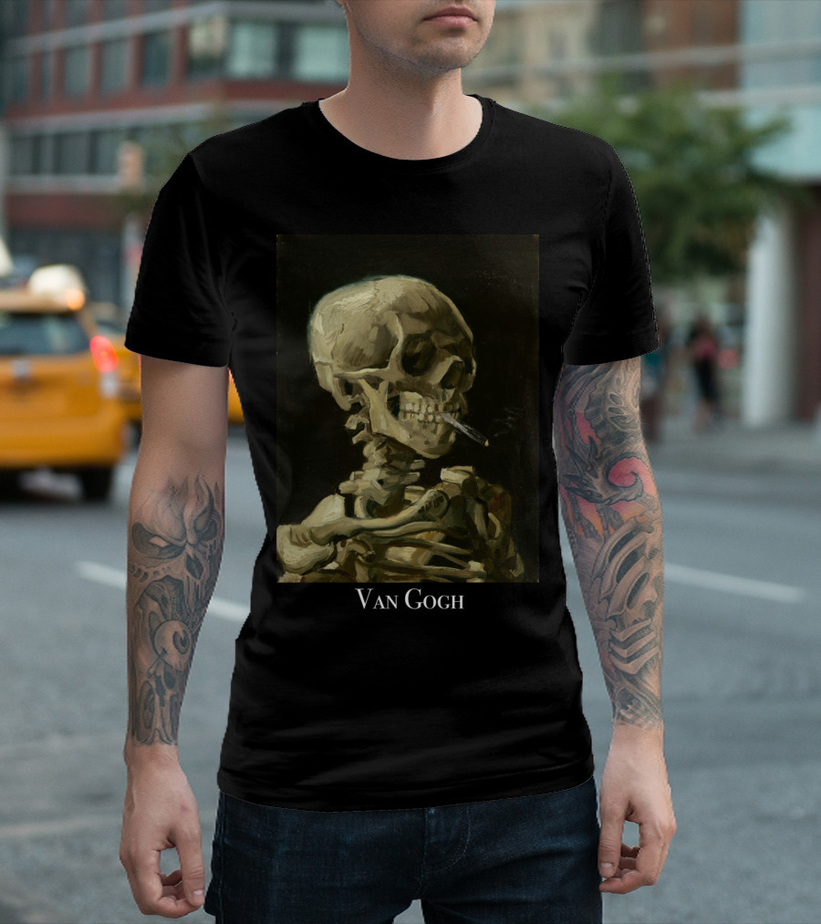 Rockstar Van Gogh Skull Smoking Art Collection T-Shirt