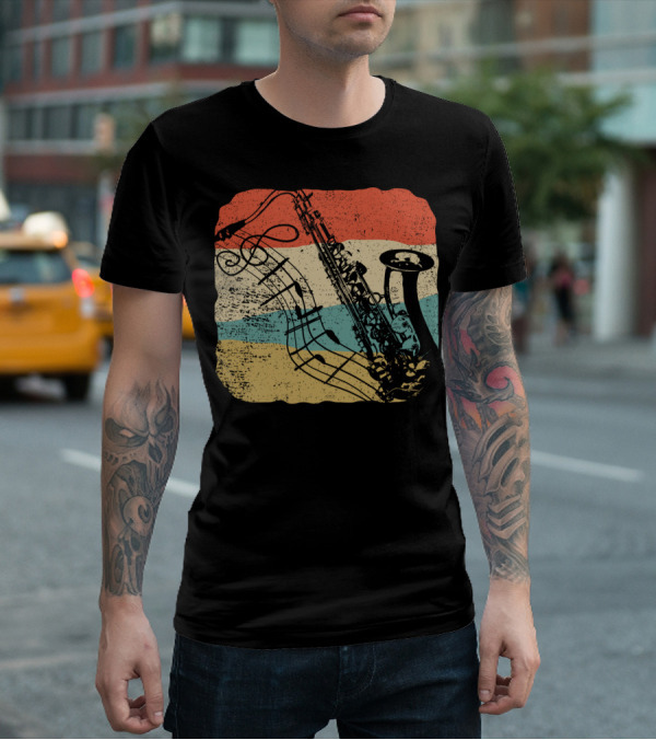 Saxophone Player Jazz Music 70s T-Shirt