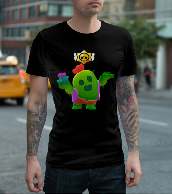 Spike Star Power Brawl Cactus Character T-Shirt