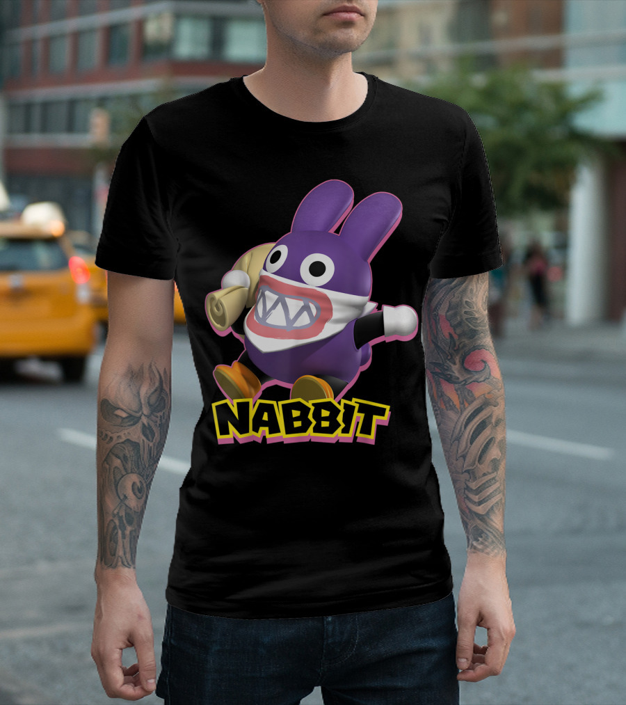 Nabbit Super Mario Action Character with Bandana and Sack T-Shirt