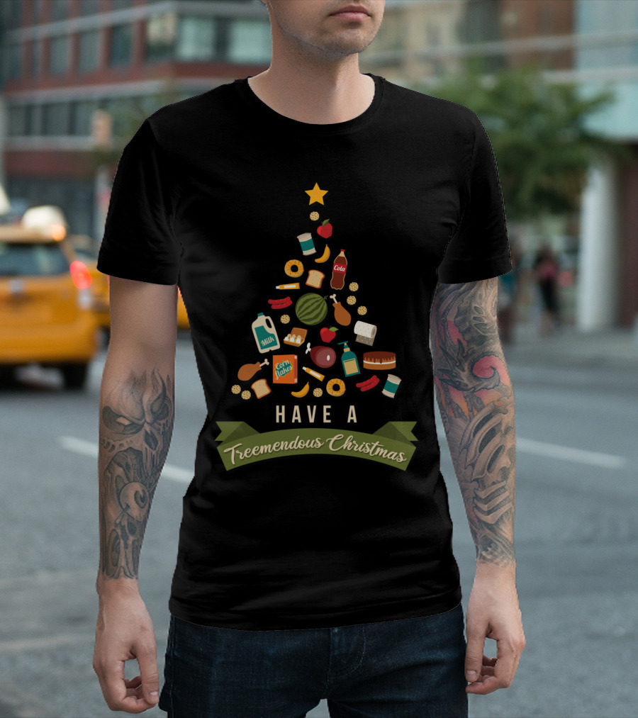 Have a Treemendous Christmas Supermarket Milk Cola Fun T-Shirt