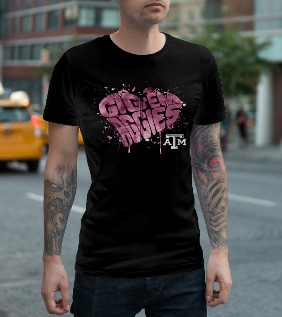 Gig 'Em Aggies Heart Shape Texas A&M T-Shirt