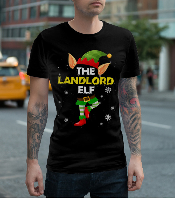 The Landlord Elf Snowy Christmas Humor T-Shirt