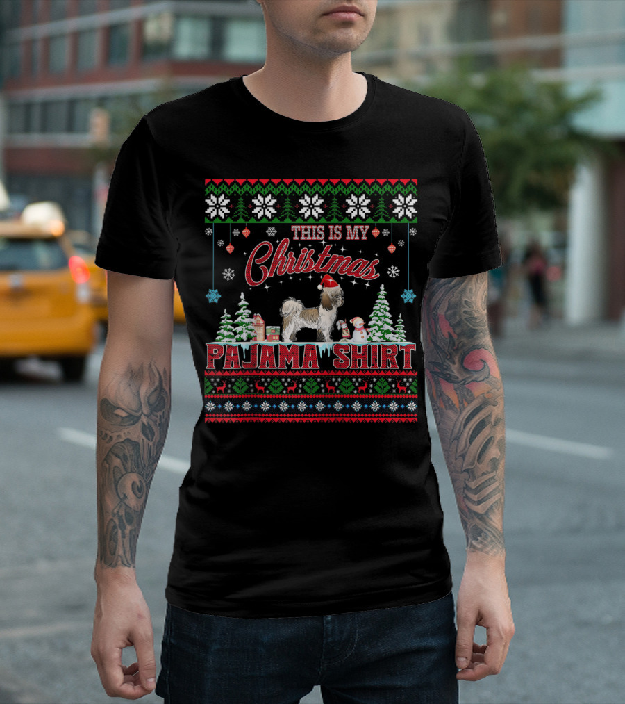 Christmas Pajama Shirt This Is My Christmas Shih Tzu T-Shirt