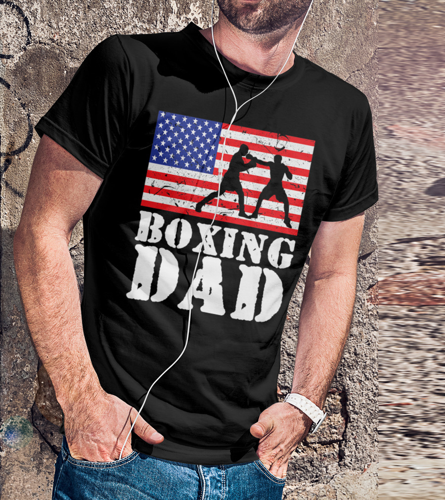 American Flag Boxing Dad T-Shirt