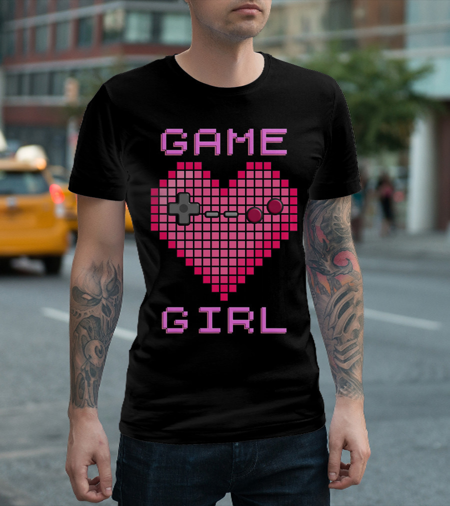 Game Girl Pixel Heart T-Shirt