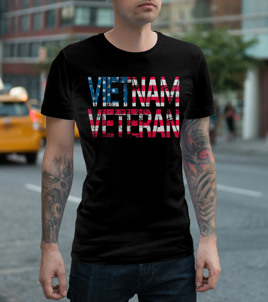 Vietnam Veteran Vintage US Flag Old Glory T-Shirt