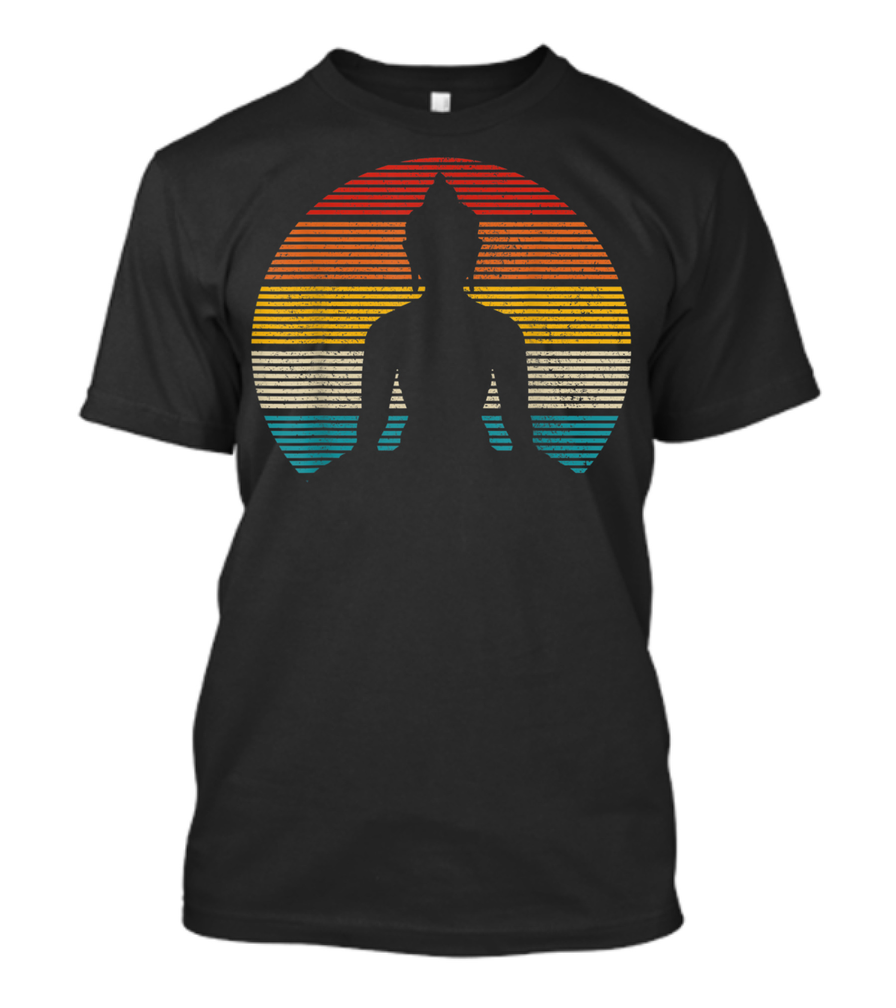 Vintage Buddha Meditation Silhouette Zen Yoga Spiritual Stripes T-Shirt