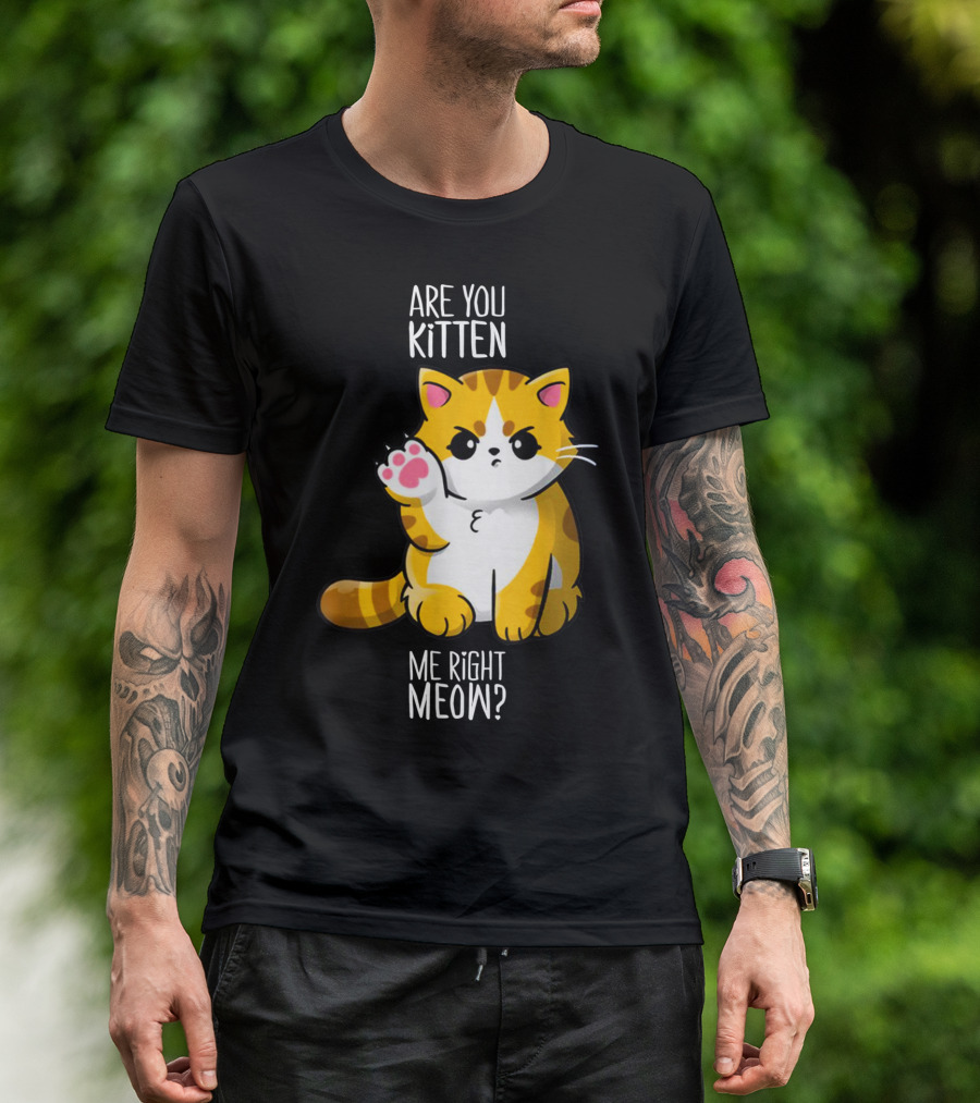 Are You Kitten Me Right Meow Cute Kitty T-Shirt