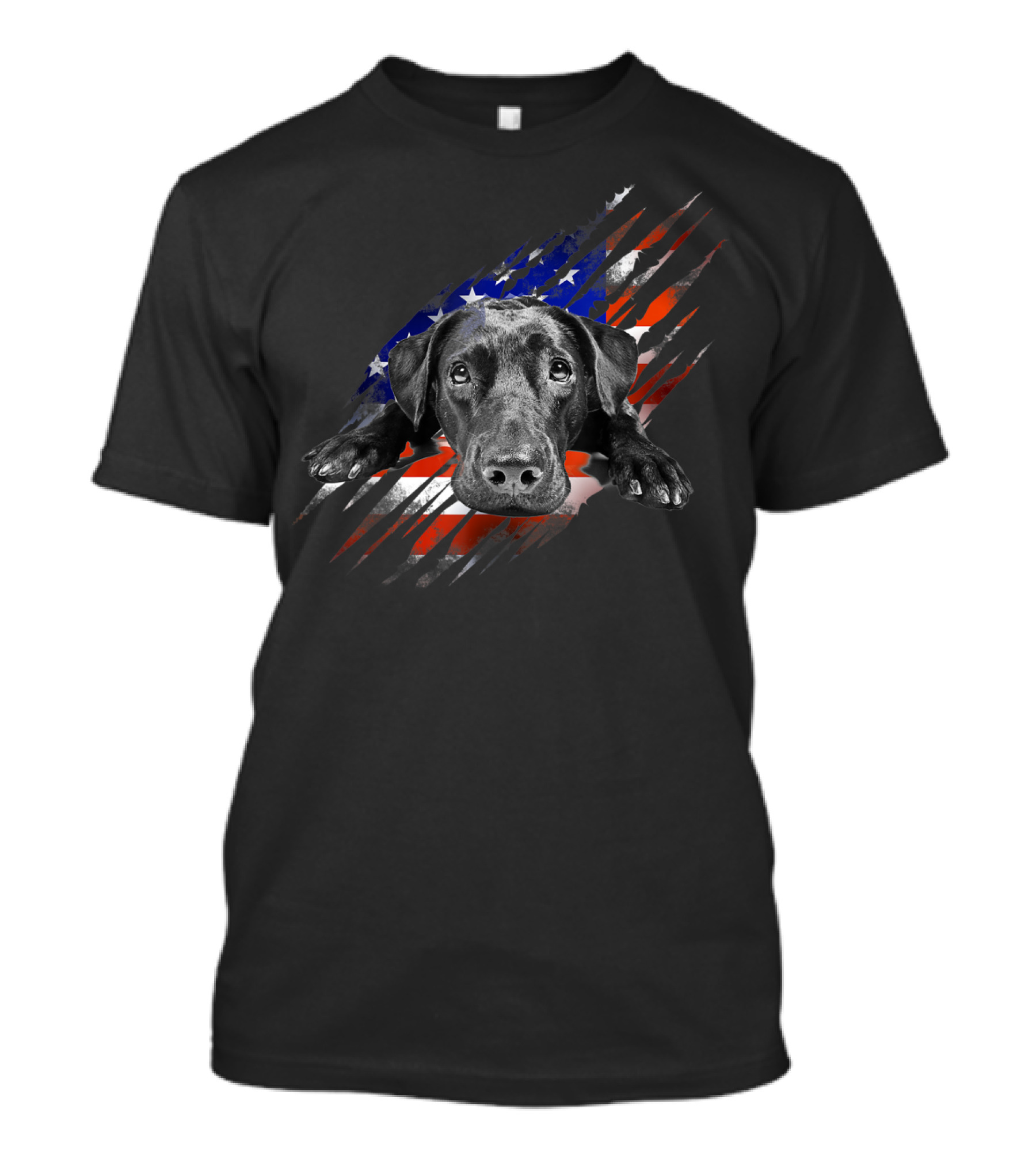 Black Labrador USA Flag Lab Owner Bird Duck Retriever Patriot T-Shirt
