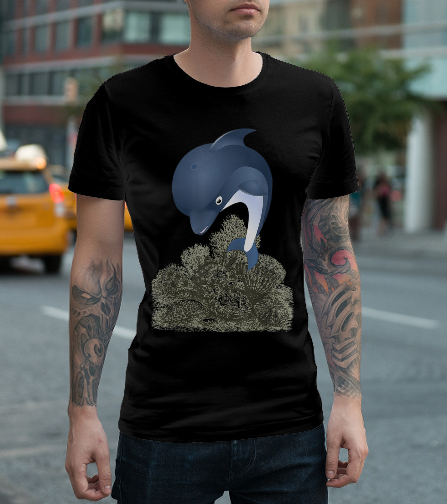 Blue Dolphin Sea Panda Activist Coral T-Shirt