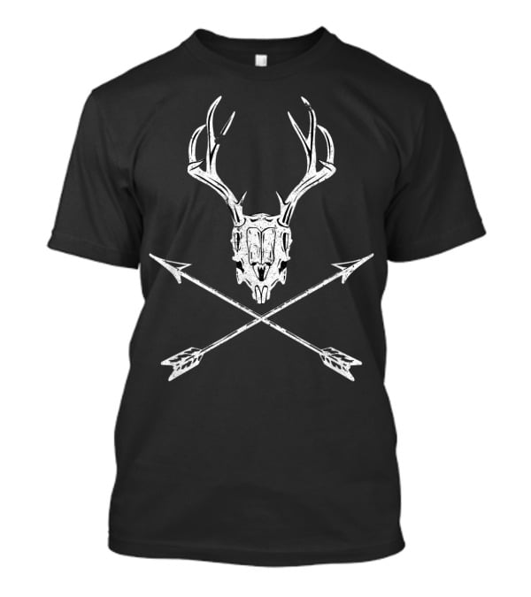 Bow Hunting Vintage Deer Skull With Crossed Arrows T-Shirt