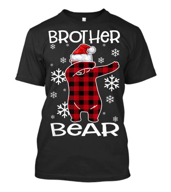 Brother Bear Dabbing In Santa Hat With Snowflakes T-Shirt