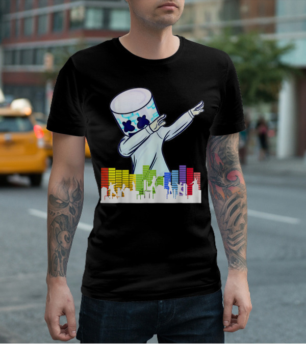 Buy All I Want For Christmas Is Marshmallow With Dancing DJ And Colorful Sound Bars T-Shirt