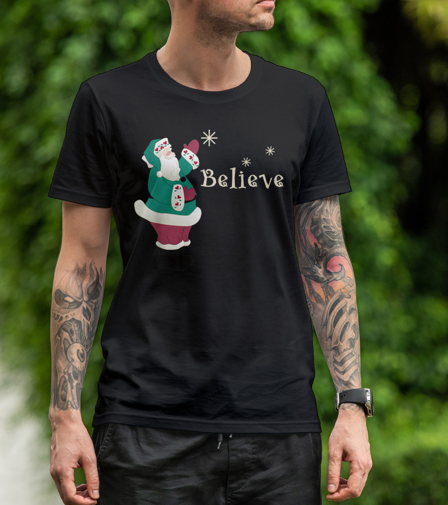 Believe In Santa Christmas Holiday Joy T-Shirt
