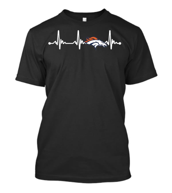Christmas Football Denver Broncos Team Heartbeat T-Shirt