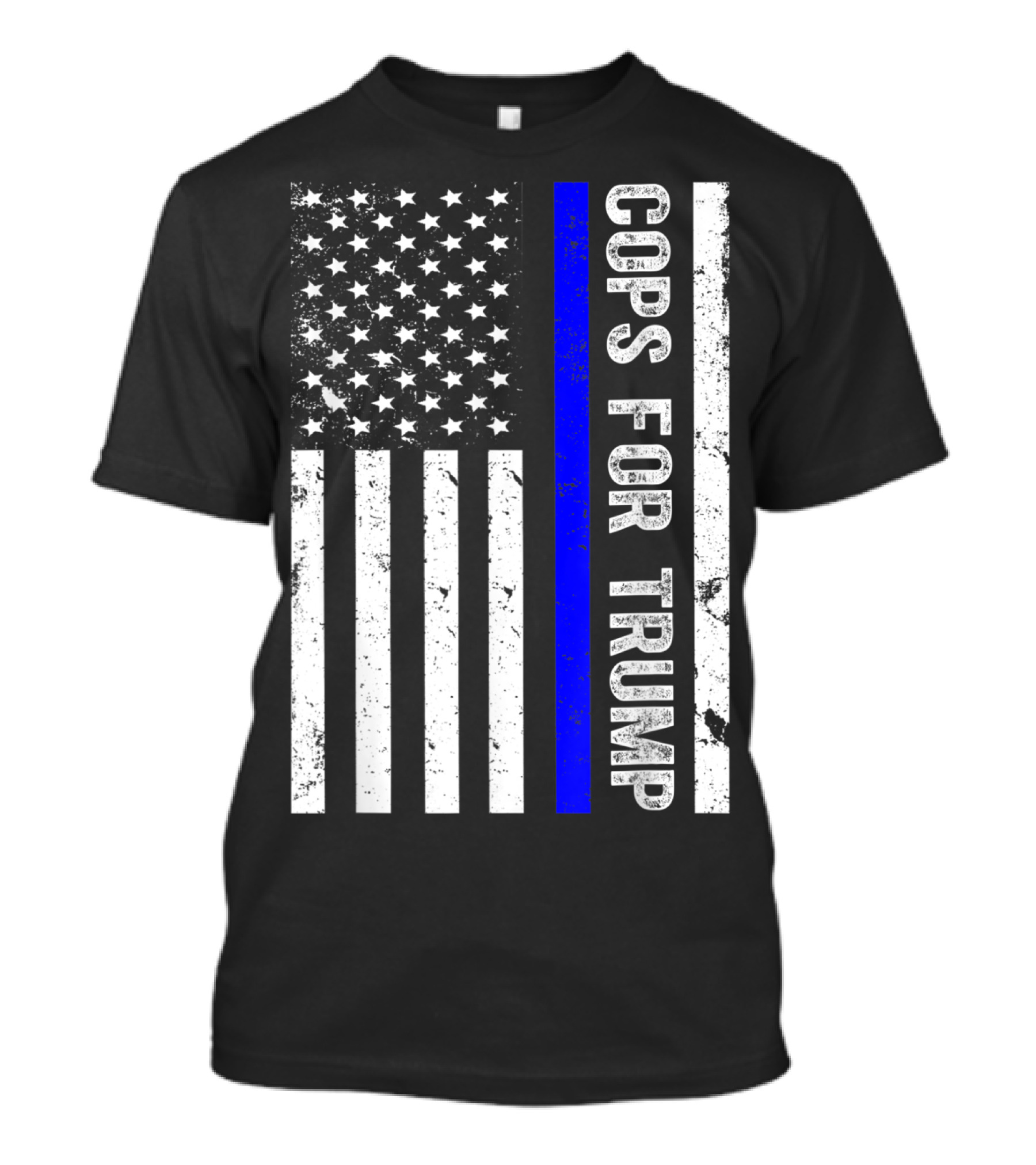 Cops For Trump American Flag Thin Blue Line T-Shirt