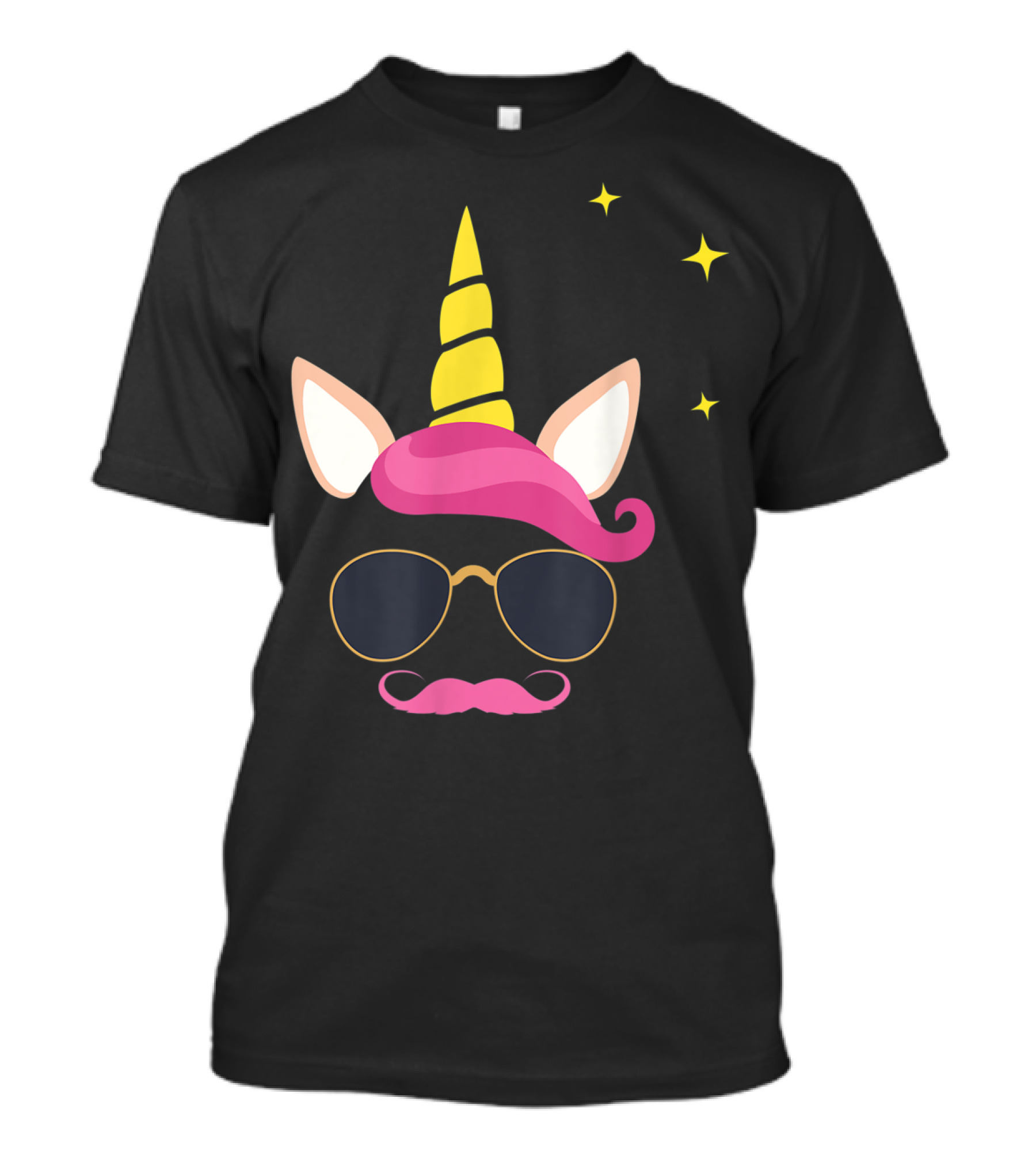 Dadicorn Best Dad Unicorn Sunglasses Mustache Fun T-Shirt
