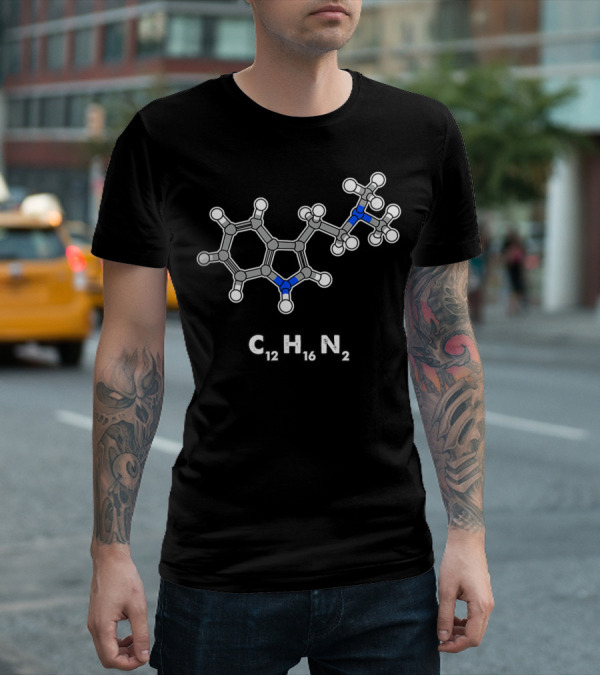 DMT Molecule C12H16N2 Hallucinogenic Structure T-Shirt