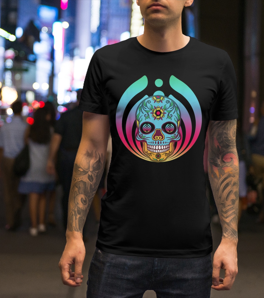 Bassnectar Edm Rave Clothes Bass Head Sugar Skull Bass Drop T-Shirt