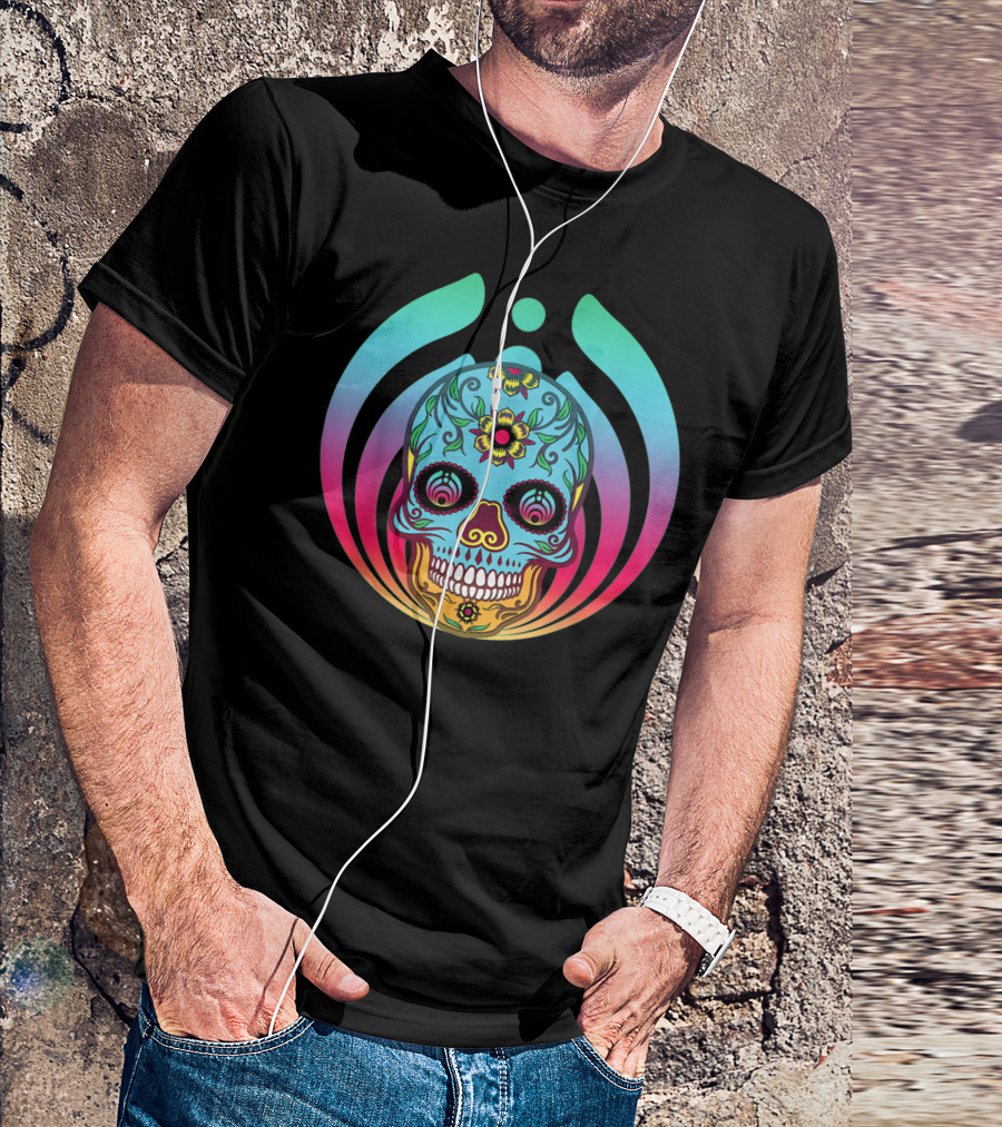 Bassnectar Edm Rave Clothes Bass Head Sugar Skull Bass Drop T-Shirt