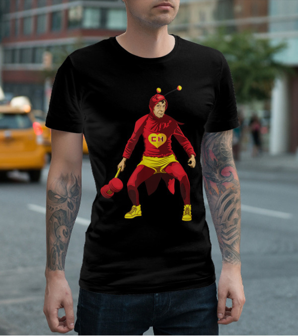 El Chapulin Colorado Costume With Mallet And Antennae T-Shirt