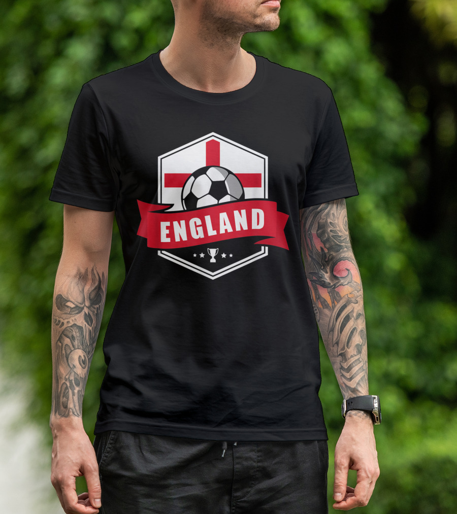 England Soccer Team Flag Ball Trophy Icon England T-Shirt