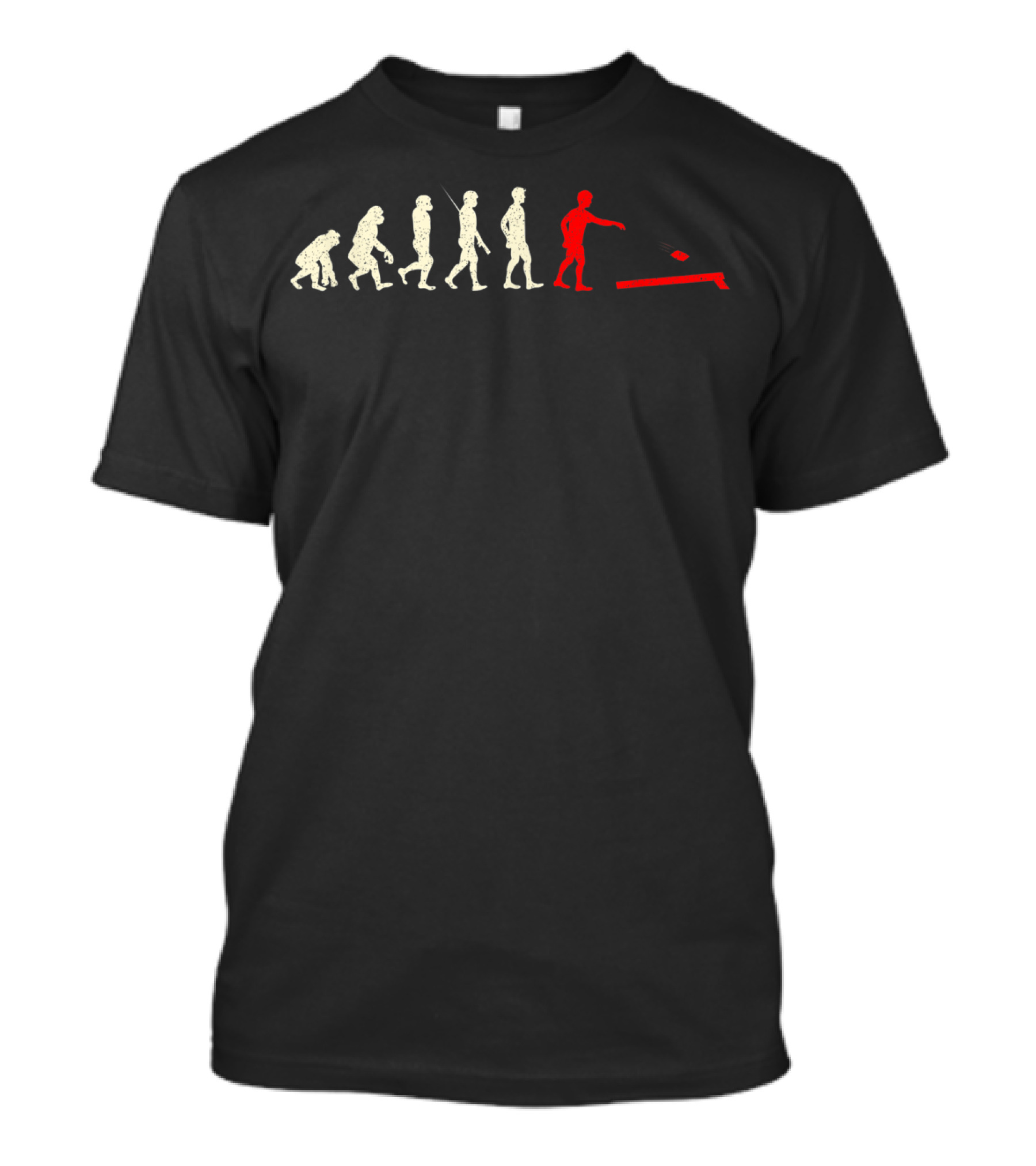 Evolution Of Cornhole Funny Bean Bags Beanbag Toss Progression T-Shirt