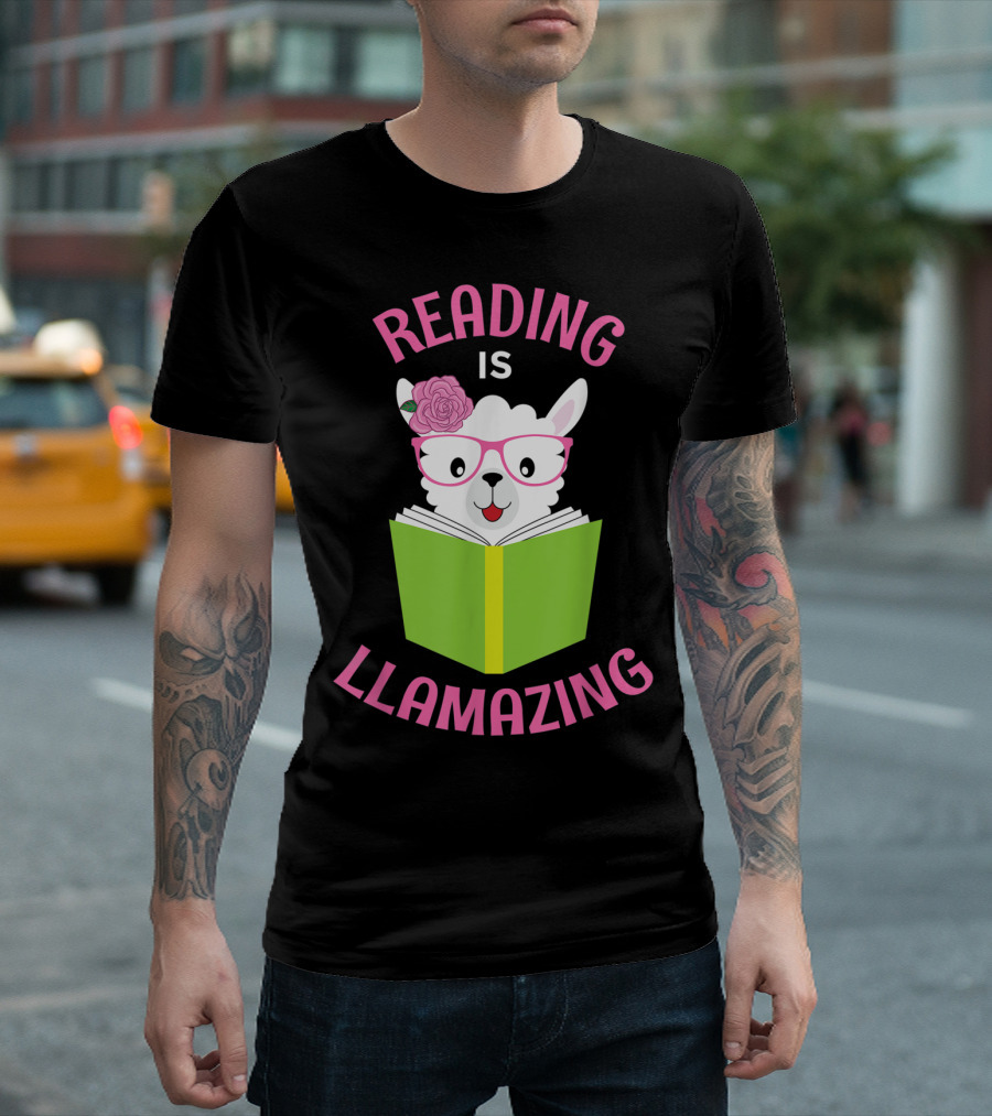 Reading Is Llamazing Funny Llama Librarian Read T-Shirt