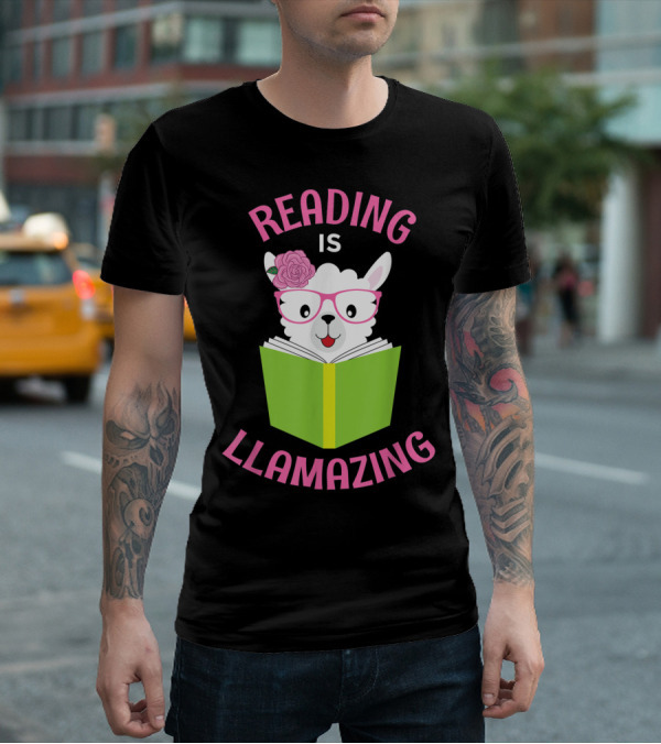 Reading Is Llamazing Funny Llama Librarian Read T-Shirt