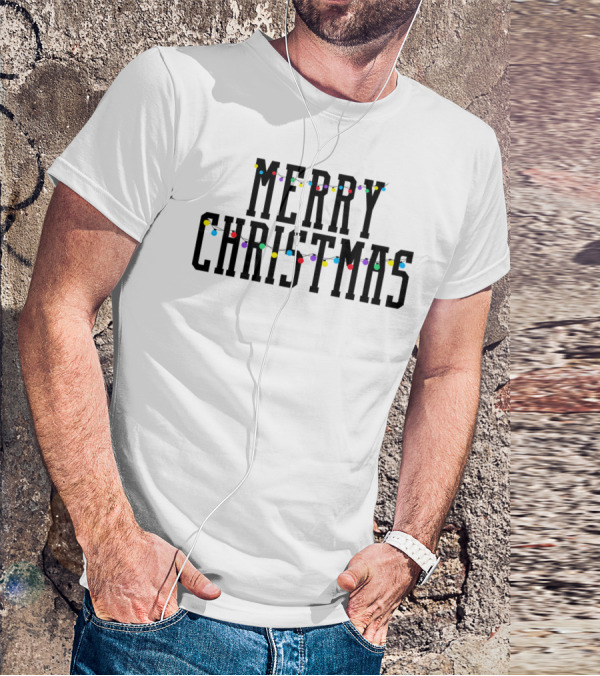 Merry Christmas Lights Festive Holiday Decor T-Shirt