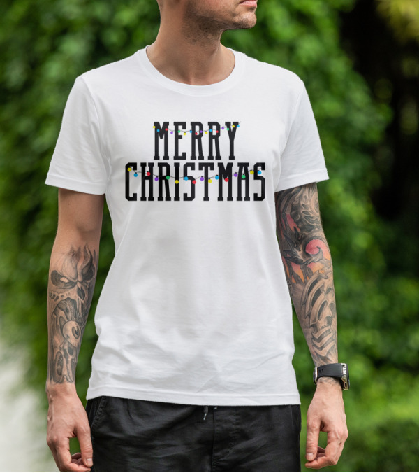 Merry Christmas Lights Festive Holiday Decor T-Shirt